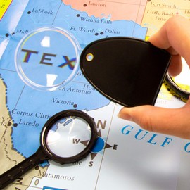 BAZIC Magnifying Glass Sets 2X, Round 2 1/2", 2", 1 3/4", Magnifier for Seniors Book Newspaper Reading Insect Inspection School Science (3/Pack), 1-Pack