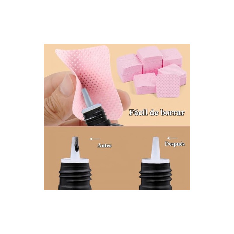 Celulosa para Uñas sin Pelusa, 200Pcs Almohadillas para Limpiar Uñas,