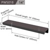 2-Pack Cabinets Drawers Edge Pulls - 14" Overall Length, Black,