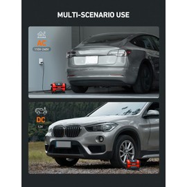 AstroAI Tire Inflator Portable Air Compressor Pump 150PSI 12V DC/110V AC with Dual Metal Motors &LED Light， Automotive Car Accessories&Two mode for car, bicycle tires and air mattresses, Red