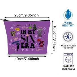 BLUPARK Six Musical Queens Makeup Bag Six the Musical Inspired Gift Broadway Queen Lover Gift IN MY SIX ERA Zipper Bag For Musical Fan (MB IN, MY SIX ERA)