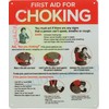 NYC RESTURANT SIGN- FIRST AID FOR CHOKING SIGN 7x10(WHITE, REFLECTIVE,ALUMINIUM-RUST