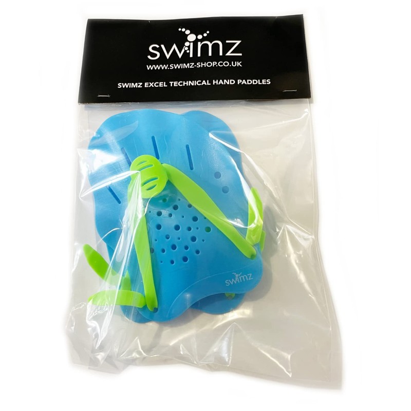 Swimz Excel Technical Hand Paddles - Blue / Lime (Medium)
