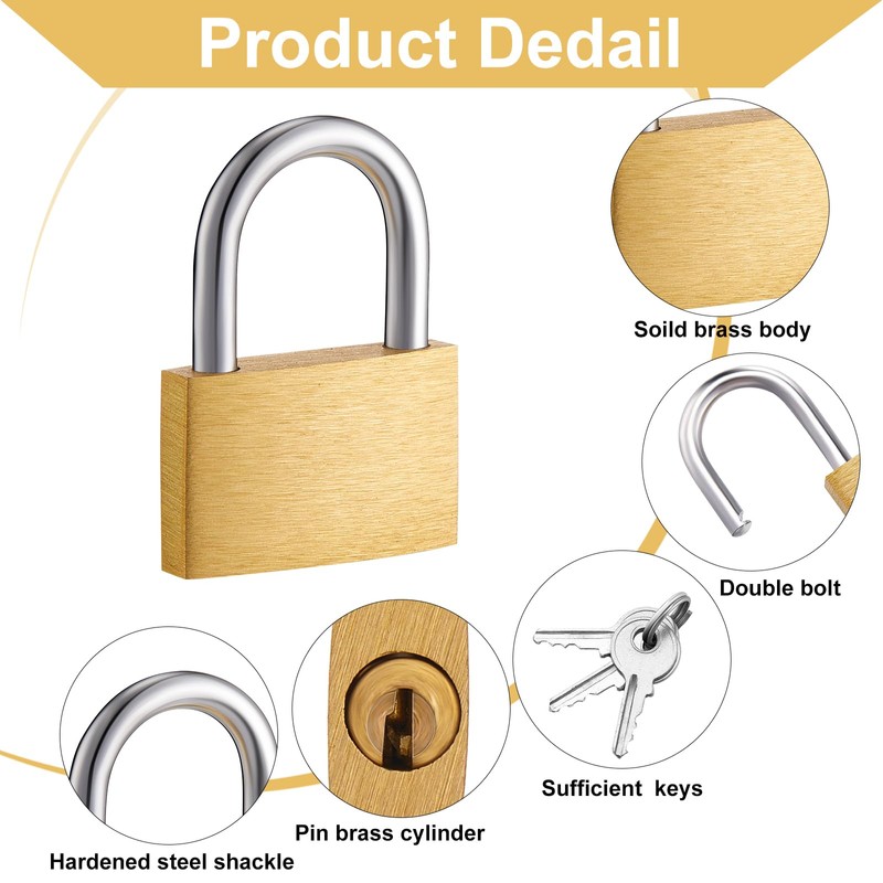 Kenning 16 Pcs Solid Keyed Alike Padlocks 0.98" Solid Brass