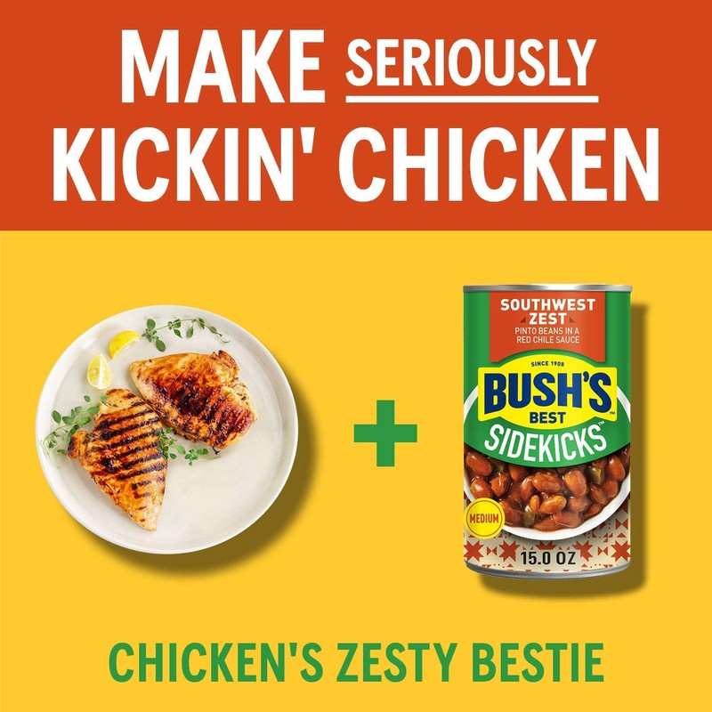 Bush's Best Southwest Zest Pinto Beans, 15 Oz (Pack of
