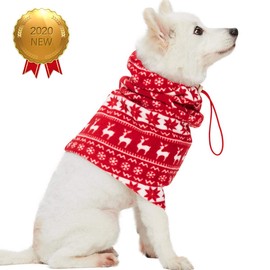 Blueberry Pet Ugly Christmas Holiday Reindeer & Snowflake Dog Apparel - Fleece Jacket, Sweater, Hoodie, Snood and Scarf