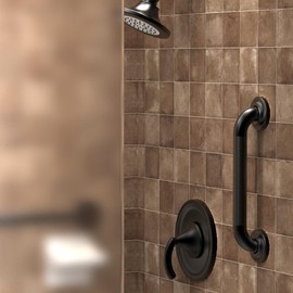 AquaChase 1-1/4" Knurled Grab Bar, ADA Compliant Bath Safety Shower Handrail, Bathroom Mobility Aid Handle for Seniors and Disabled, Heavy Duty 500lbs Support