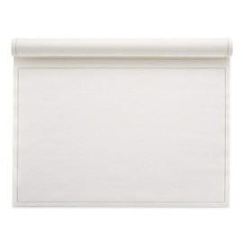MY DRAP Washable and Reuseable Cloth Placemat - 17.7 x 12.6 in (12 Per Roll, Linen Cream)