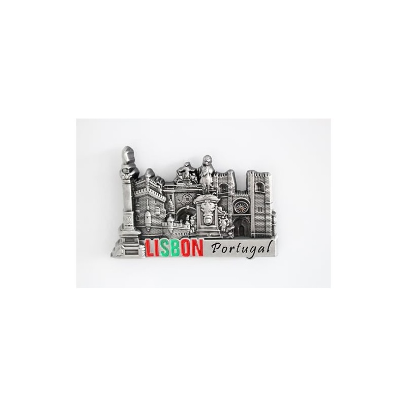 Lisbon (Portugal) - 3D Metal Fridge Magnet for Kitchen Refrigerator