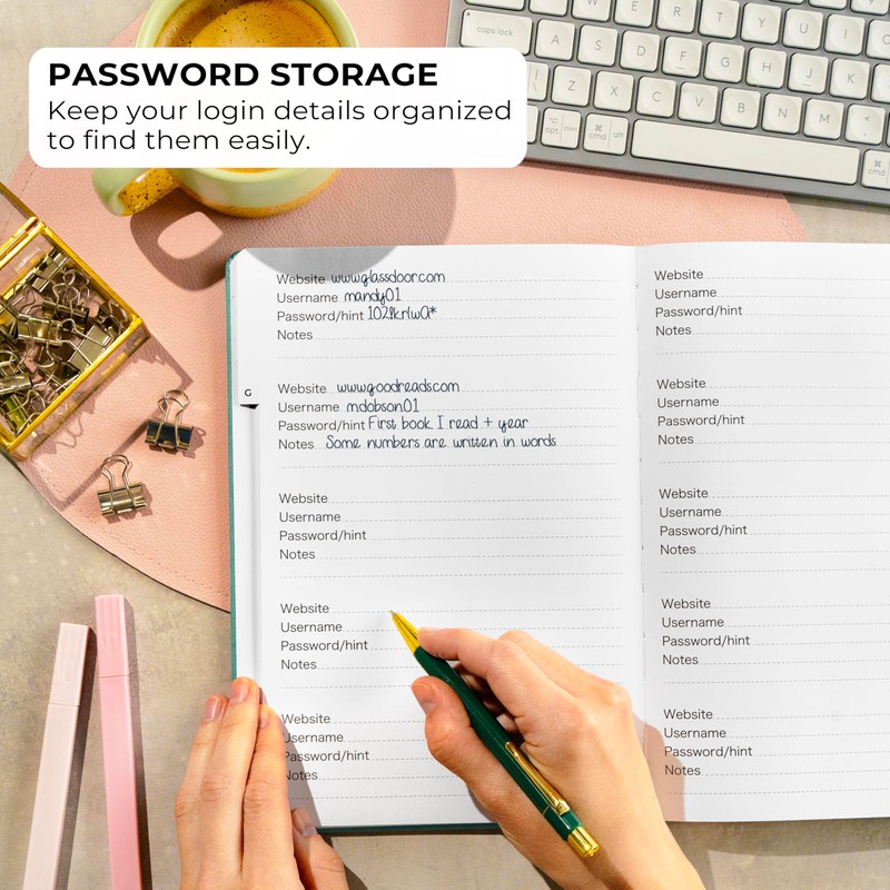 Clever Fox Password Book with Alphabetical tabs. Internet Address Organizer