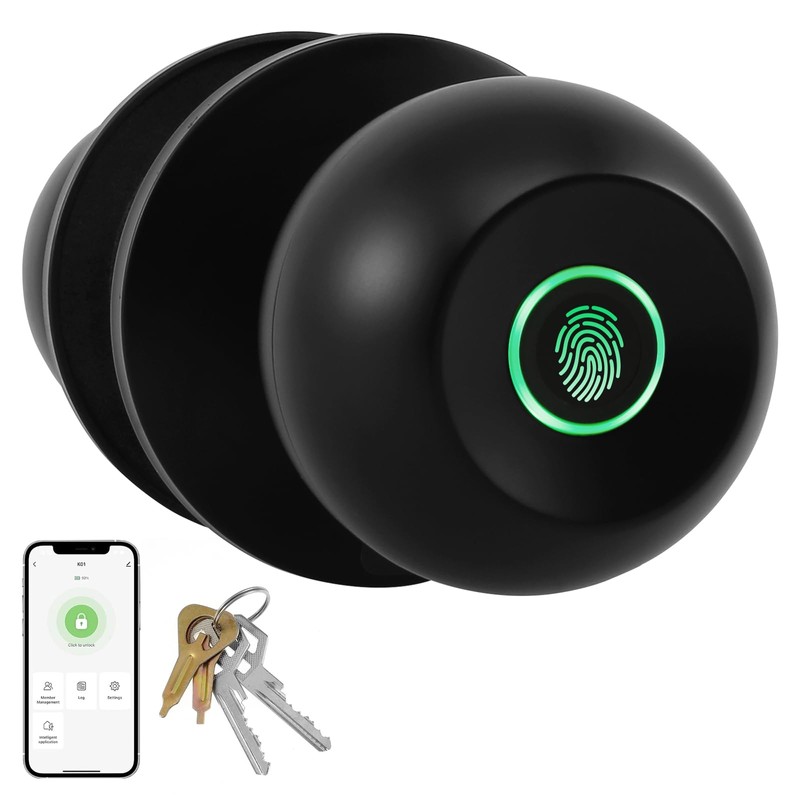 Smart Door Knob Stable Fingerprint Door Knob with 3 Keys