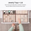 Voova Stackable Jewelry Organizer Tray with Lid, PU Leather Jewelry