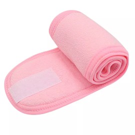 speedway Adjustable Facial Hairband Makeup Head Band Toweling Hair Wrap sticker hair Band - Pink