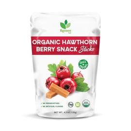 Big Green Organic Food - Organic Hawthorn Berry Snacks, Minimal Added Sugar, Nutrient-Rich, Tart & Sweet Healthy Snack, Natural Superfruit Treat, 3.5oz (2 packs) (Sticks)