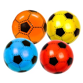 CMC imports 4er Set Kinder Fußbälle – Ø 23 cm – Leichte PVC Spielbälle in bunten Farben – Weich & aufblasbar – Für Garten, Pool, Scwimmbad, Schule & Freizeit – Spielball-Set für Kinder ab 3 Jahren