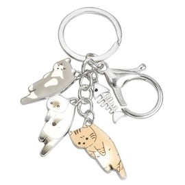 Cat Fish Bone Key Ring Jewelry Cat Fish Bone Keychain Handbag Pendant Keychain Alloy Material Gift for Women Men