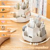 360-Degree Rotating Desk Organiser, White Multi-Compartment Storage Caddy for Stationery