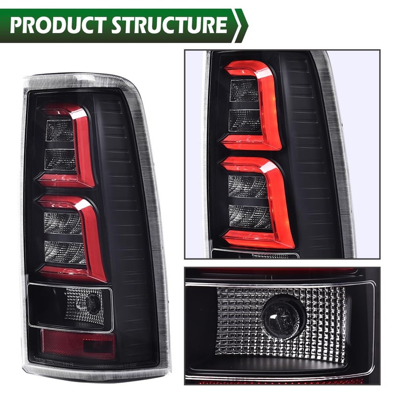 GRAND ORANGE Tail Lights Assembly Rear Lights w/Wiring Harness Compatible