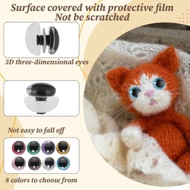 TIESOME 48 Pcs Craft Eyes, 12/16/20mm Colored Safety Eyes with Washers