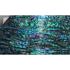 GOMMO Blue Paua Shell Veneer Sheet Enhanced for Inlay and Overlay Flat(9.4" x 5.5" x 0.007")(New Zealand Blue Abalone)