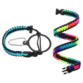 sourcing map Paracord Handle, Water Bottle Handle Strap, Paracord Cap Strap Cord, Carrier Strap Cord for Wide Mouth Bottles 16oz to 64oz, Mint Blue