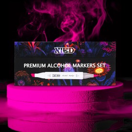 XIEED 180 Colors Alcohol Markers, Dual Tip Markers Set, Chisel & Brush Tip Alcohol-based Art Marker for Artists in Coloring
