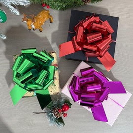 6 Inch Pull Bows for Gift Wrapping – Elegant Gift Wrapping Ribbon for Wedding, Birthday, Party Decorations | Premium Pull Bows for Baskets, Presents & Crafts