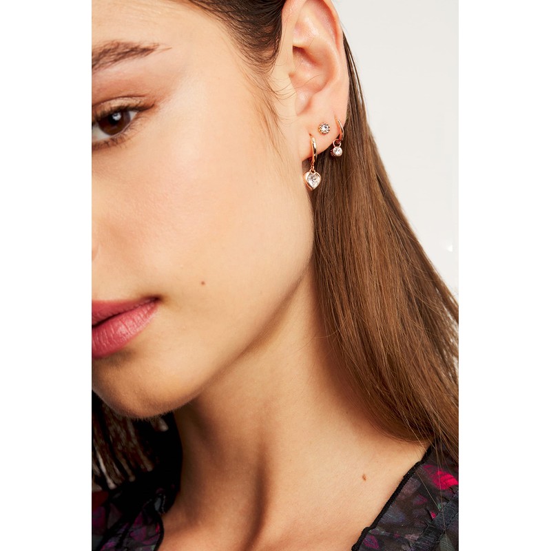 Ted Baker Sinalaa Crystal Huggie Hoop Earrings For Women (Rose