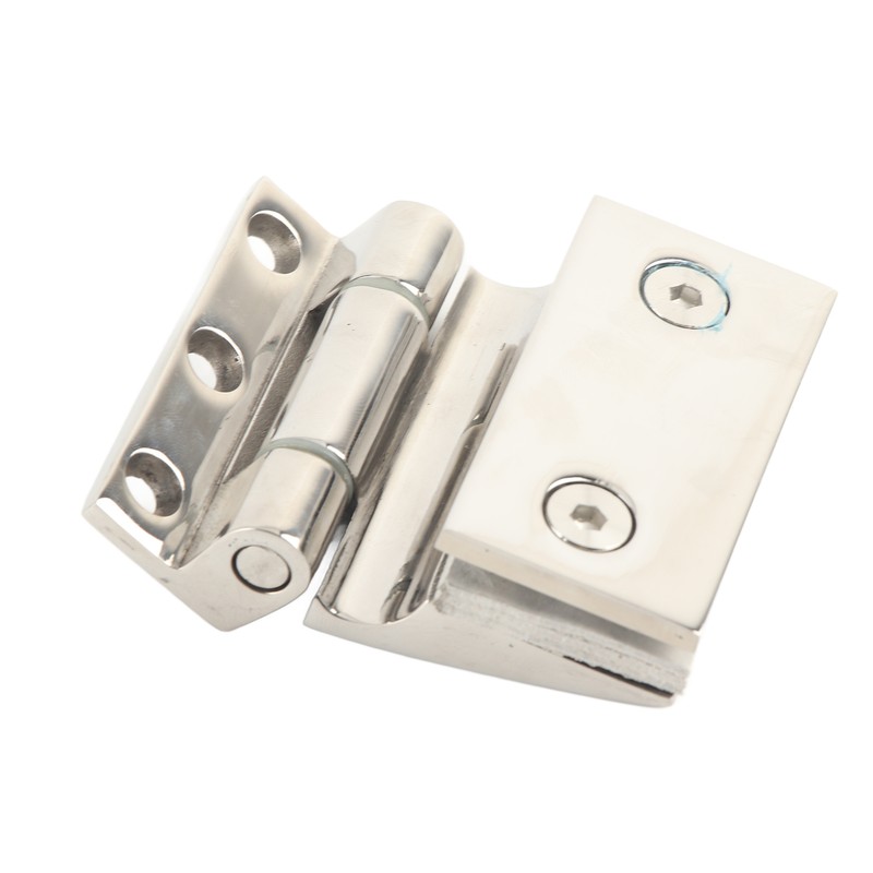 Curved Single‑Sided Hinge Stainless Steel Bathroom Hinge for Tempered 8‑12mm