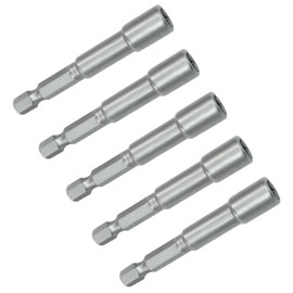 Cjueiom 5 Pcs 7mm Nut Driver Bit Set, 1/4 Inch Quick-Change Hex Shank Nut Setter, 65mm Length, Metric Bit for Woodworking, Machine Maintenance, Auto Repairing, Furnitures