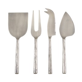 Occasion Gallery Silver Stainless Steel Cheese Set, Set of 4, Stainless Steel (Cheese board NOT Included)
