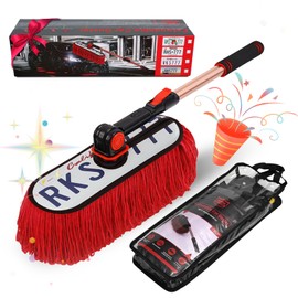 Car Duster Exterior Scratch Free Extendable Handle, Car Brush Kit for Truck,SUV,RV and Motorcycle,Duster for Cleaning，No Lint（CA Designer License Plate）