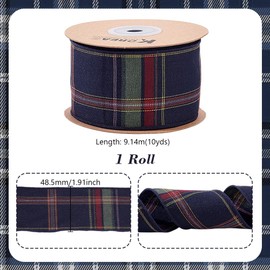 AHANDMAKER 10 Yards Buffalo Plaid Ribbon Red and Green Check Wired Ribbon 2 Inches Width Gingham Plaid Strip for Bow Wreath Supplies Gifts Wrapping DIY Craft Christmas Tree Decorations