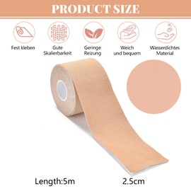 Face Lifting Tape - 2.5 cm x 5 m Multifunctional Anti Wrinkle Face Tape, High Elastic Kinesiology Facial Forehead Eyes Lips Wrinkle Patches, Double Chin Remover, Face Tape Against Wrinkles, 2 Rolls