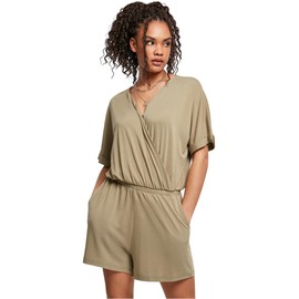 Urban Classics Women's Short Modal Jumpsuit T-Shirt, khaki