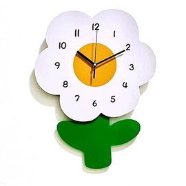 Flower Shaped Wall Clocks for Kids Cartoon Cute Exquisite Silent Wall Clock for Living Rooms Offices 20x30cm/7.9x11.8in