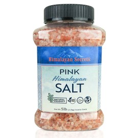 Himalayan Secrets Gourmet Pink Himalayan Salt Bulk Jars - 100% Natural Healthy Salt Packed with Minerals - Kosher Certified (5 LB Coarse Jar)