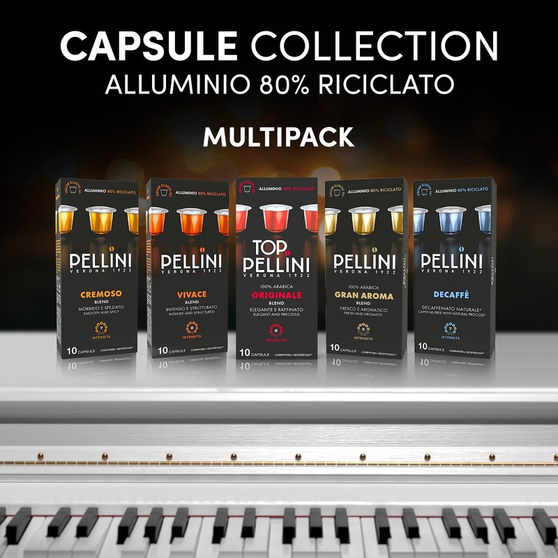 Pellini Capsule di Caffè in Alluminio, Collezione di Top 100%