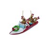 Speed Boat Santa and Reindeer Lake Party Boat Christmas Ornament