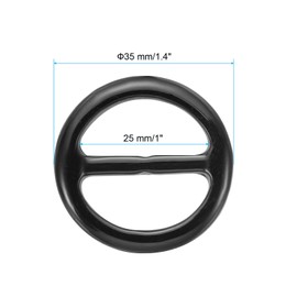 PATIKIL 1.4inch Resin Scarf Ring Clip, 8Pcs Circle Round Scarf Ring Buckles for Woman Silk Scarf, Loose T-shirt, Decoration, Black Style 1