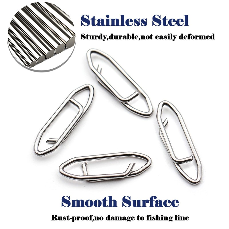 9KM DWLIFE Power Fishing Clips 50Pcs Stainless Steel Quick Change