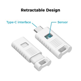 Keylimate Type-C Keychain Thermometer Weather Station for Android, Portable Digital Thermometer for Indoor or Outdoor Temperature.