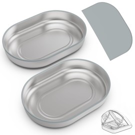 2 Bowls Stainless Steel Bowl Set for Automatic Microchip Pet Feeder, Design for Keeping Food Fresh, and Durability,Easy to Clean