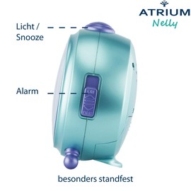 Atrium Children’s Nelly the Mermaid Alarm Clock - No Ticking, Snooze, Light, Analogue, Quartz, Blue - A932-13