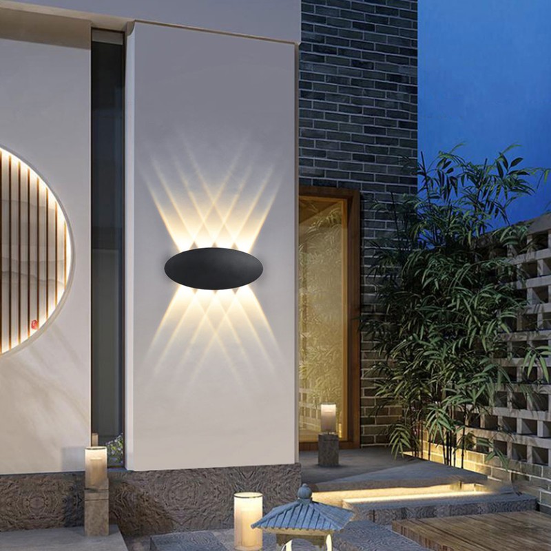 8W Outdoors Waterproof 8 LED Wall Lamp Wall Mounted Corridor