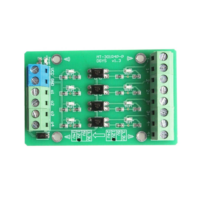NOYITO 4-Channel Optocoupler Photoelectric Isolator Module Level Voltage Converter Module
