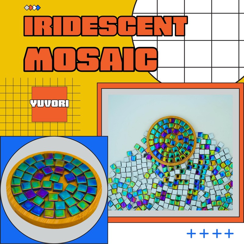 Yuvori 0.5kg Square Crystal Mosaic Tiles 1cm DIY for Bathroom,