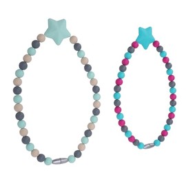 ZJchao Collar Sensorial de 2 Piezas, Collar de Silicona Flexible y para Niños, Accesorio de Mo para el Uso Diario, Proporciona Estimulación Visual, Mejora las Habilidades