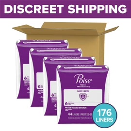 Poise Daily Liners, Incontinence Panty Liners, 2 Drop, Long, 176 ct