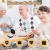 SwirlColor Denture Container, Portable Braces Box with Sieve, Plastic Retainer,